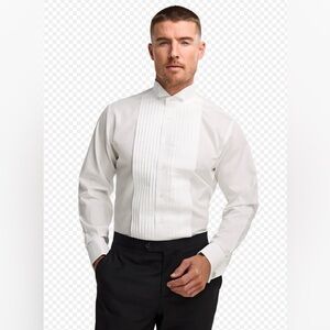 Starfford / Men's Classic White Dress Shirt